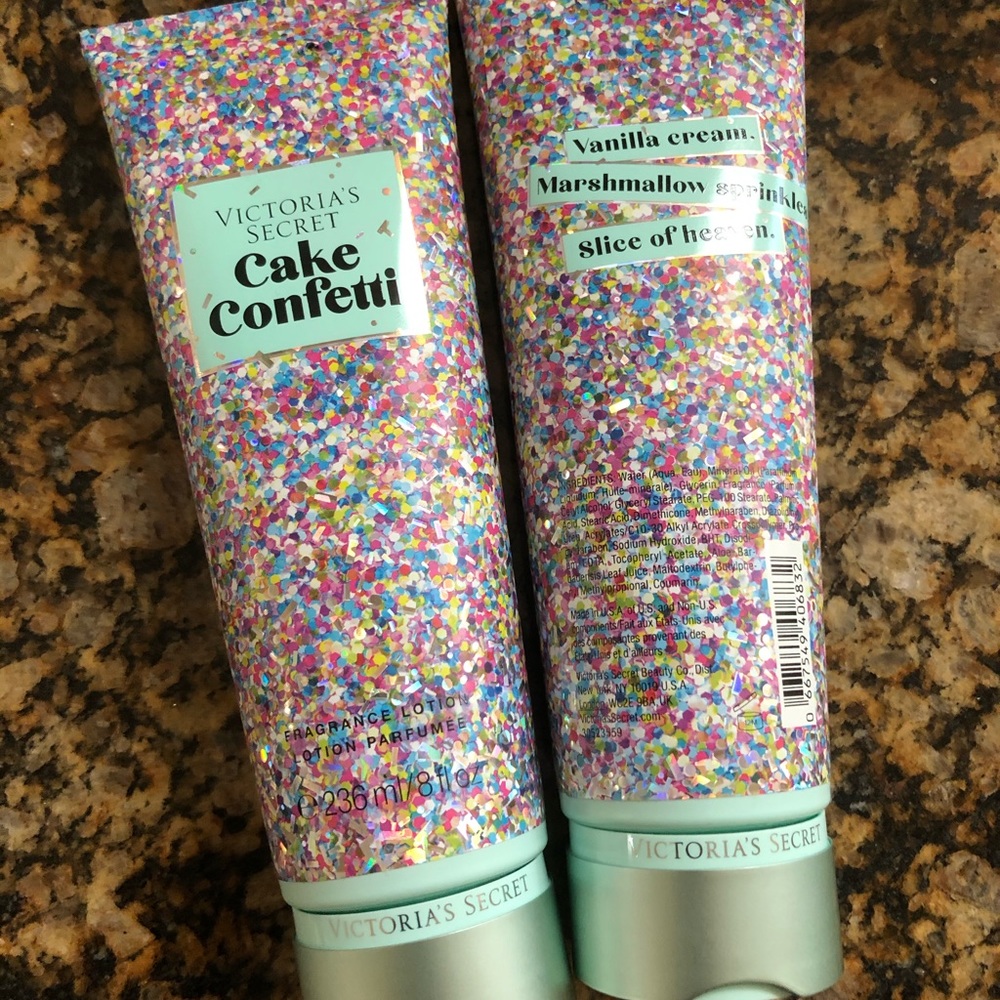 2 Birthday themed Victoria Secret lotions